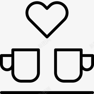 心咖啡杯子图标图标