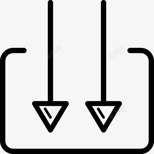 两个下箭头和一个矩形genericons箭头图标svg_新图网 https://ixintu.com genericons箭头 两个下箭头和一个矩形