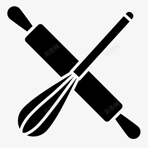 厨房用具烹饪厨房工具图标svg_新图网 https://ixintu.com 厨房工具 厨房用具 搅拌器 擀面杖 烹饪