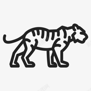 老虎愤怒动物图标图标