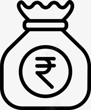 资金印度卢比钱图标图标
