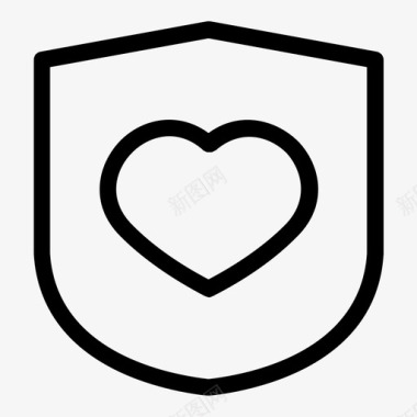 保护者心脏盾牌图标图标