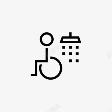 无障碍淋浴残疾人卫生间图标图标