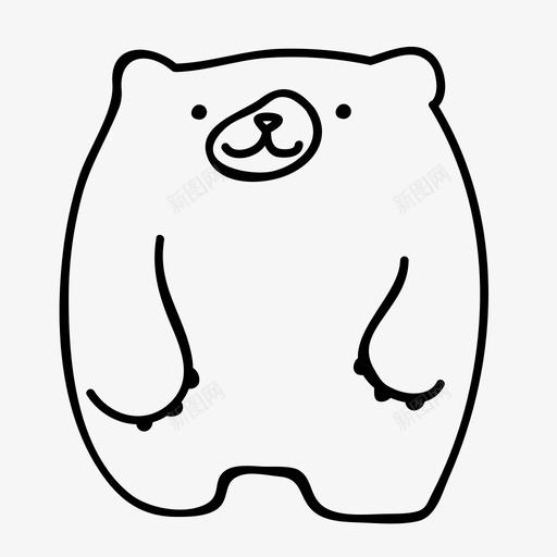 熊动物冬天图标svg_新图网 https://ixintu.com 冬天 动物 动物素描 熊