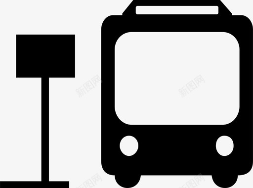 公共汽车站学校交通工具图标图标