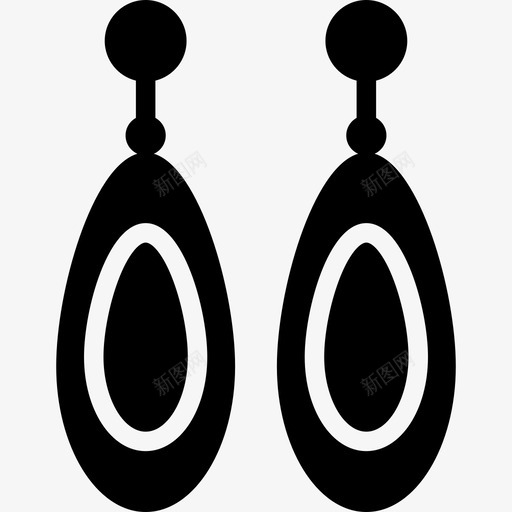 两个耳环时尚漂亮图标svg_新图网 https://ixintu.com 两个耳环 时尚 漂亮