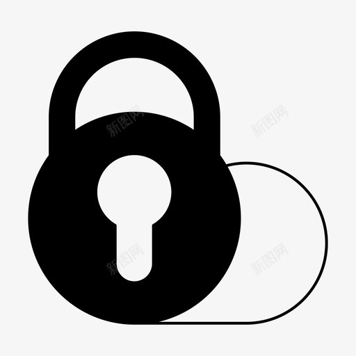 云安全数据库托管图标svg_新图网 https://ixintu.com 云安全 托管 挂锁 数据库 网络 网络和托管字形