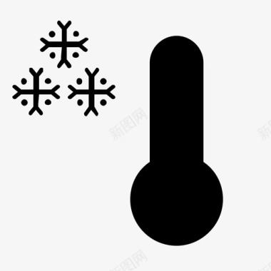 寒冷下雪温度计图标图标