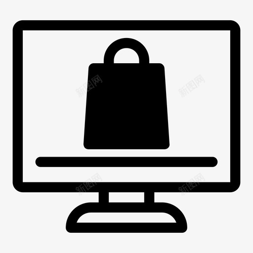 网上商店商业屏幕图标svg_新图网 https://ixintu.com 商业 屏幕 搜索引擎优化营销填充 网上商店 购物袋 超市