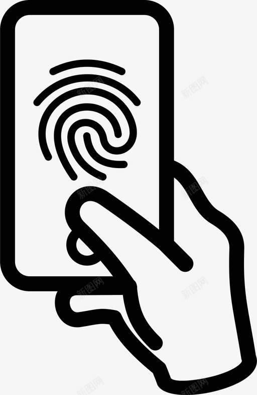 指纹生物识别个人图标svg_新图网 https://ixintu.com 个人 安全 拇指 指纹 生物识别 移动电话便利