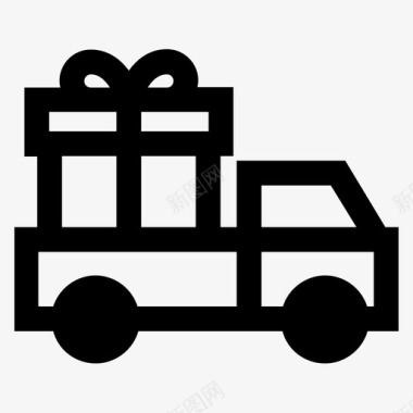 卡车送货礼品图标图标