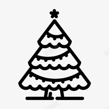 圣诞树装饰品星星图标图标