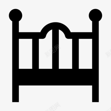 婴儿床摇篮jumpicon婴儿字形图标图标