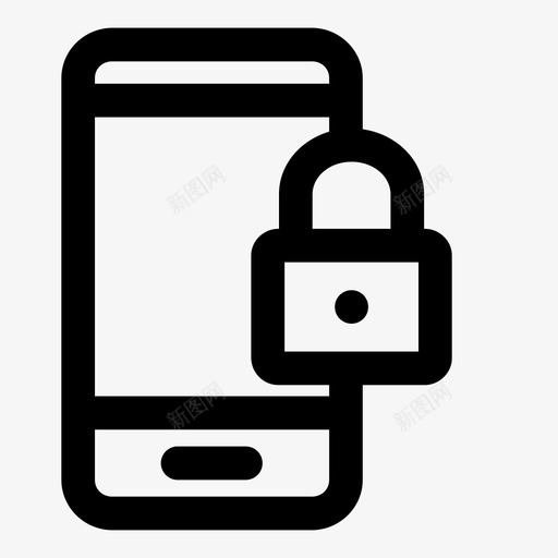 锁定电话挂锁隐私图标svg_新图网 https://ixintu.com 安全 挂锁 智能手机 锁定电话 隐私