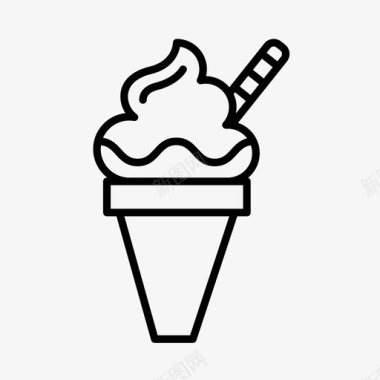 冰淇淋筒嘉年华甜点图标图标