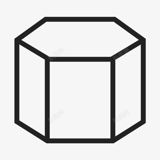 六角形棱镜几何形状图标svg_新图网 https://ixintu.com 六角形棱镜 几何 形状