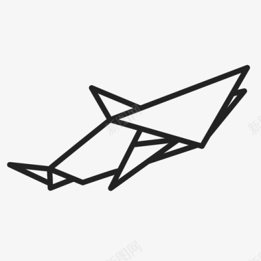 鲨鱼动物折叠图标图标