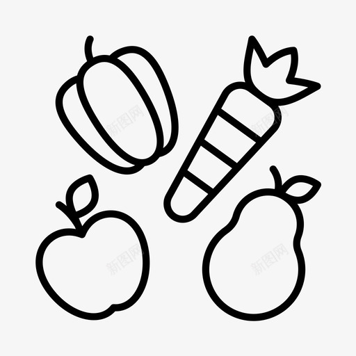 水果和蔬菜农业农场图标svg_新图网 https://ixintu.com 健康食品 农业 农场 水果和蔬菜 水果店 食品