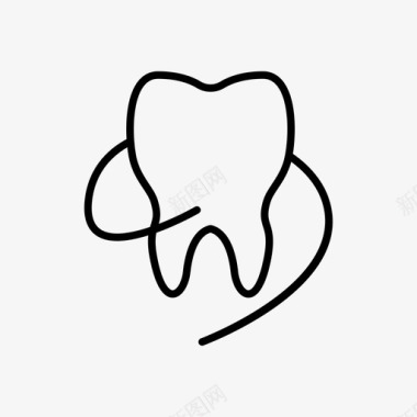 牙线清洁牙医图标图标
