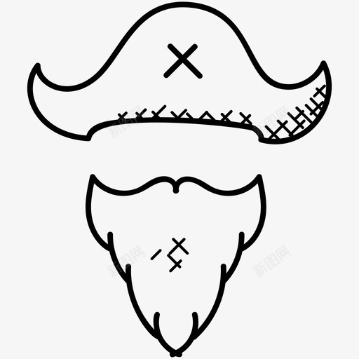 海盗人物胡子和眼镜图标svg_新图网 https://ixintu.com 人物 庆祝和聚会 海盗 胡子和眼镜