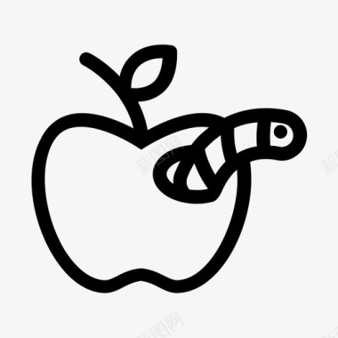 苹果虫烂苹果图标图标