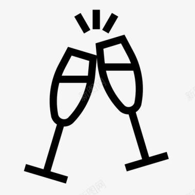 干杯香槟新年普罗斯特图标图标