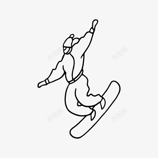 男子滑雪板涂鸦滑雪图标svg_新图网 https://ixintu.com 涂鸦 滑雪 男子滑雪板 运动