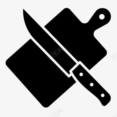 刀烹饪砧板图标图标