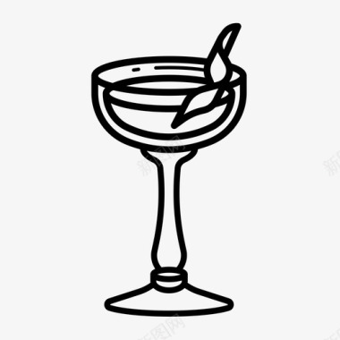 鸡尾酒玻璃杯柠檬图标图标