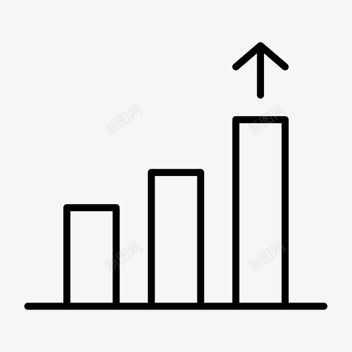 向上统计条形图图表图标svg_新图网 https://ixintu.com 向上统计 图形 图表 条形图 结果