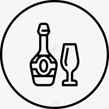 香槟酒类饮料图标图标