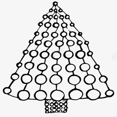 圣诞树庆典圣诞装饰品图标图标
