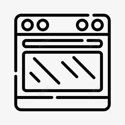 烤箱烹饪厨具图标svg_新图网 https://ixintu.com 厨具 厨房 厨房线图标 微波炉 烤箱 烹饪