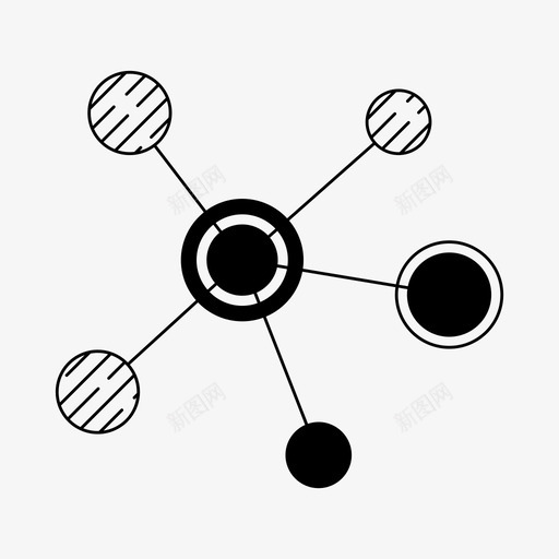 节点化学数字服务图标svg_新图网 https://ixintu.com 化学 数字服务 数字服务字形 物理 网络 节点