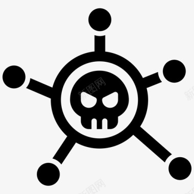 病毒恶意软件威胁图标图标
