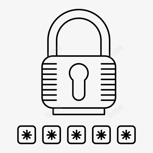 密码思考挂锁保护图标svg_新图网 https://ixintu.com 保护 安全 密码和安全 密码思考 挂锁