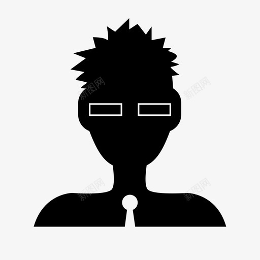 卢卡男孩眼镜图标svg_新图网 https://ixintu.com 人 侧面 卢卡 男人 男孩 眼镜 领带