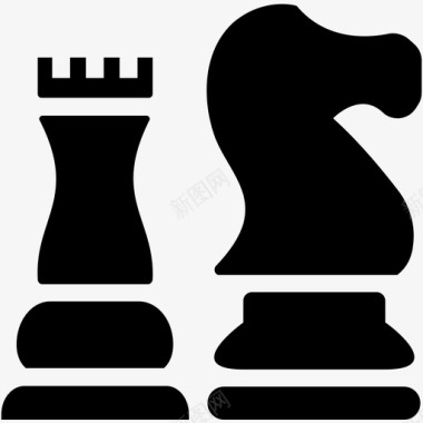 战略商务国际象棋图标图标
