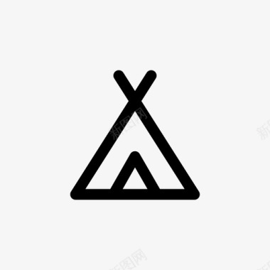 帐篷像素完美线条图标图标