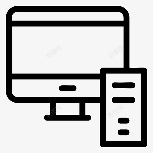 电脑桌面开发图标svg_新图网 https://ixintu.com 主机 开发 开发用户界面线图标 显示器 桌面 电脑 网页设计