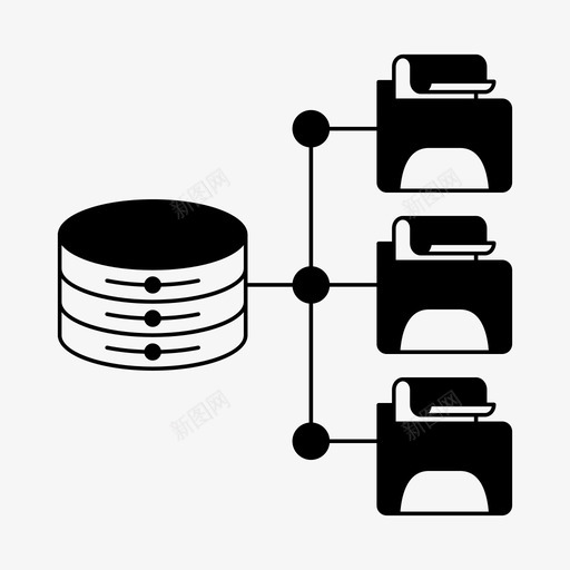 连接性数据库托管图标svg_新图网 https://ixintu.com 信息 托管 数据库 网络 网络和托管字形 连接性