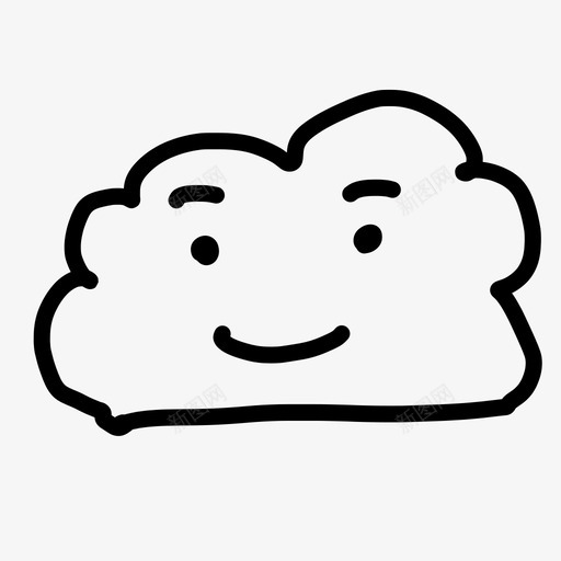 可爱的云手绘快乐图标svg_新图网 https://ixintu.com 可爱的云 快乐 手绘 手绘对象 素描