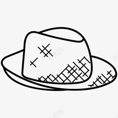 夏日帽沙滩帽牛仔帽图标图标