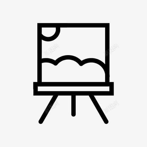 绘画画布画架图标svg_新图网 https://ixintu.com 图像 墙壁 墙纸 画布 画架 绘画