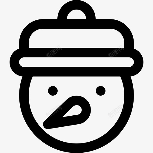 雪人脸帽子图标svg_新图网 https://ixintu.com 冬天 圣诞线图标 帽子 脸 雕塑 雪人