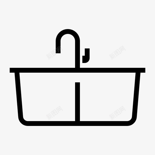 水槽面盆洗碗机图标svg_新图网 https://ixintu.com 水槽 洗碗机 洗碗盆 浴室配件 面盆