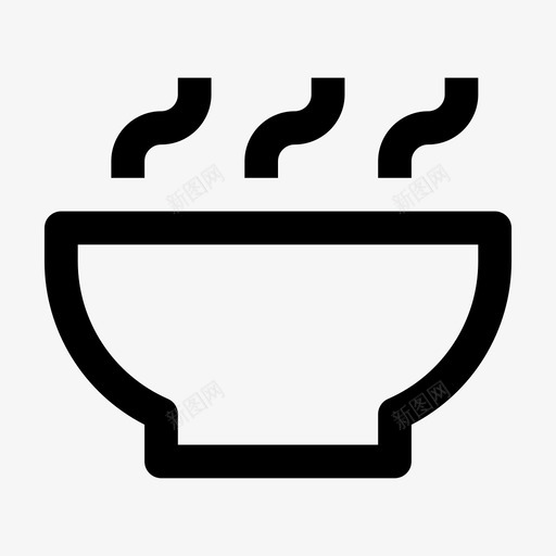 碗吃食图标svg_新图网 https://ixintu.com jumpicon食品饮料粗体线 上菜 吃 热 碗 食 餐