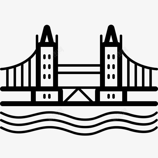 伦敦桥地标图标svg_新图网 https://ixintu.com 伦敦 地标 塔 桥