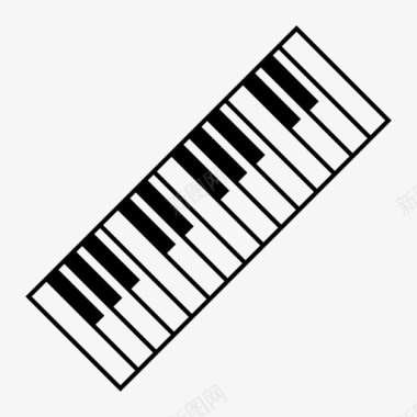 钢琴键盘和弦音乐图标图标