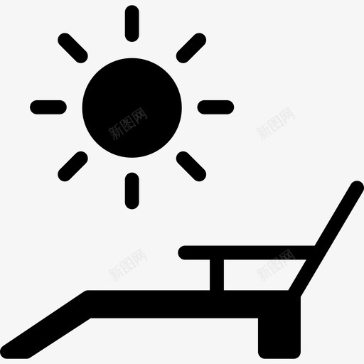 太阳和躺椅漂亮图标svg_新图网 https://ixintu.com 太阳和躺椅 漂亮